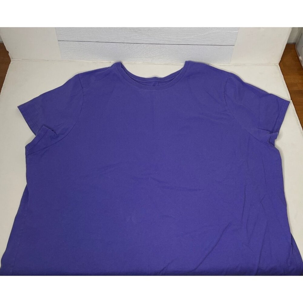 Just My Size Purple Short Sleeve Crewneck T-Shirt Plus Size Womens 3X 22W 24W